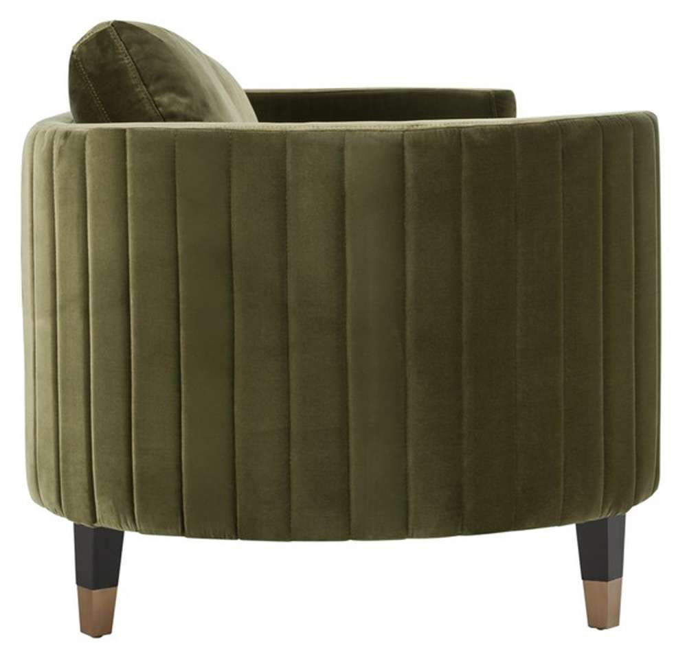 Safavieh - Winford Velvet Sofa - Olive - Black - KNT7045A veiw 5