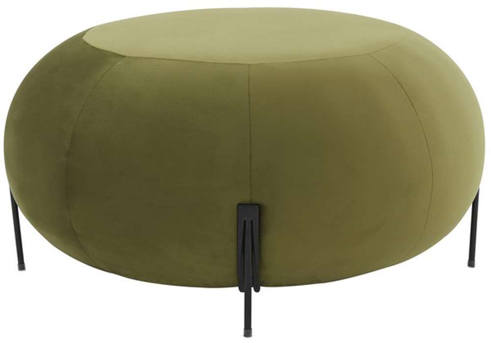 Safavieh - Winterose Round Ottoman - Olive Green - Black - SFV4792B veiw 2