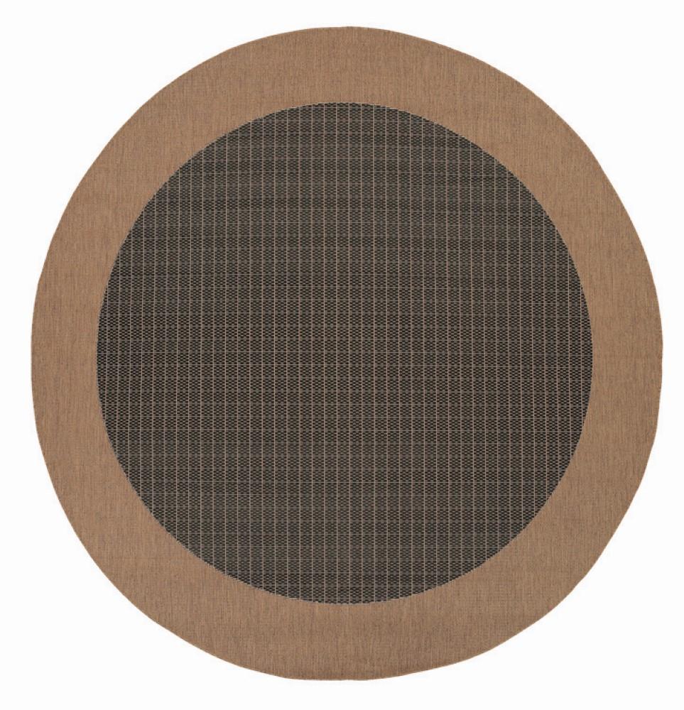 Couristan - Recife Checkered Field/Black-Cocoa Rug - 86 Round - 10052000086086N veiw 1