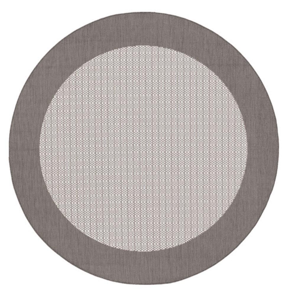 Couristan - Recife Checkered Field/Grey-White Rug - 76 Round - 10053012076076N veiw 1