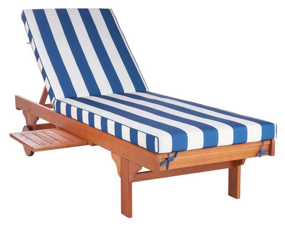 Safavieh - Newport Lounge Chair - Natural - Royal Blue Striped - PAT7022J veiw 4