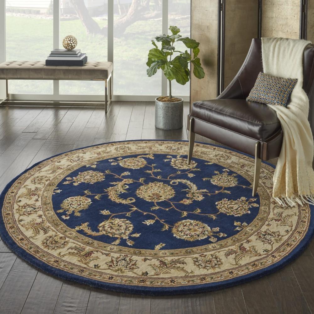 Nourison - 2000 4 x Round Navy Area Rug - 2022-99446709486 veiw 2