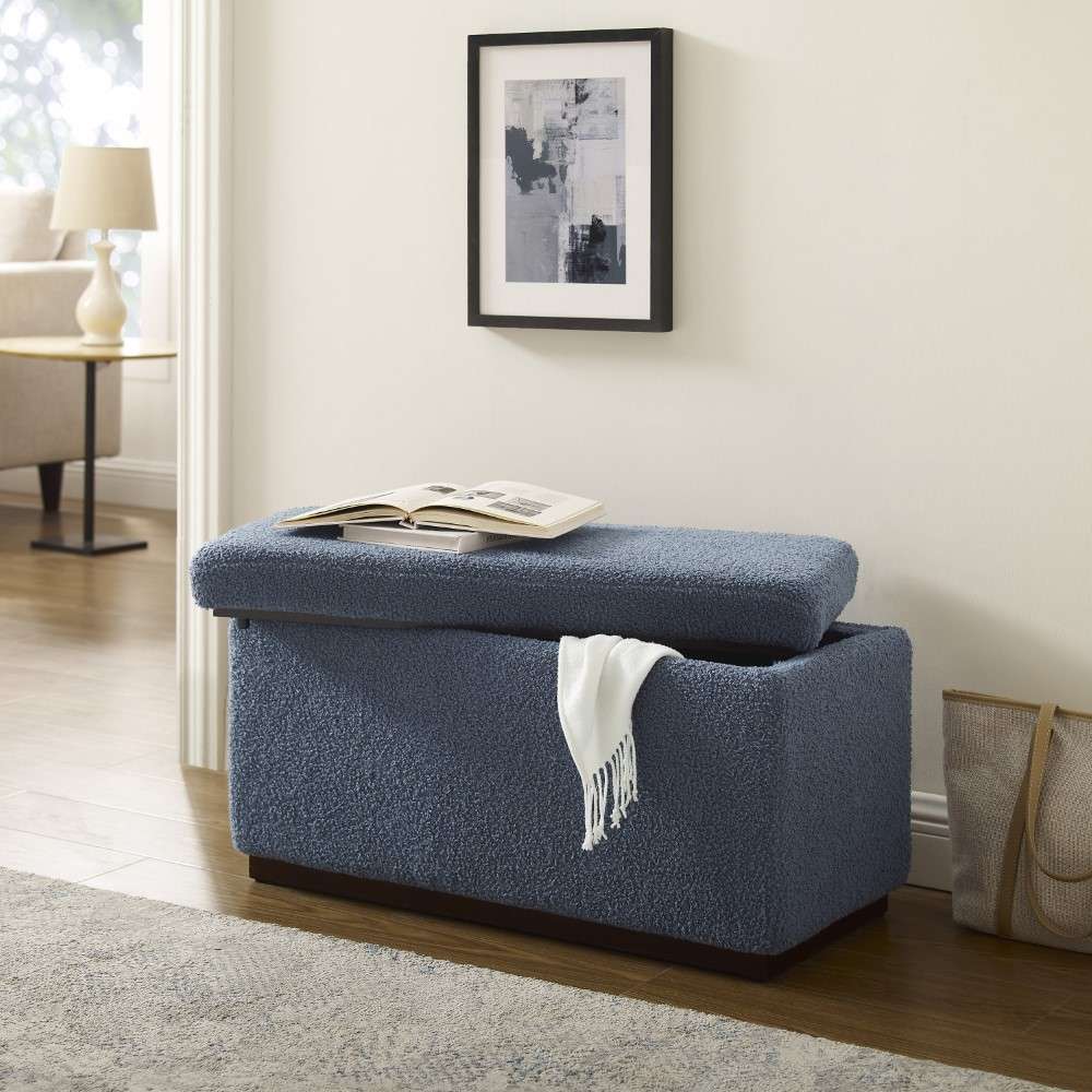 Linon Home Decor - Blanche Rectangle Storage Ottoman, Dark Gray - ST014DGRY01ASU veiw 10