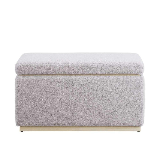 Linon Home Decor - Blanche Rectangle Storage Ottoman, Gray - ST014GRY01ASU veiw 2