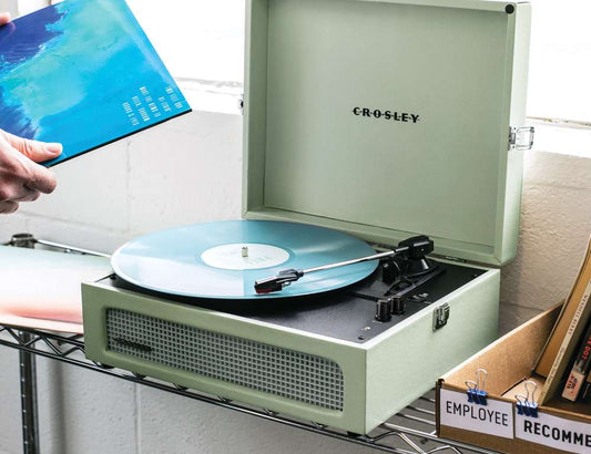 Crosley Radio - Voyager Record Player In Sage - CR8017B-SA veiw 2