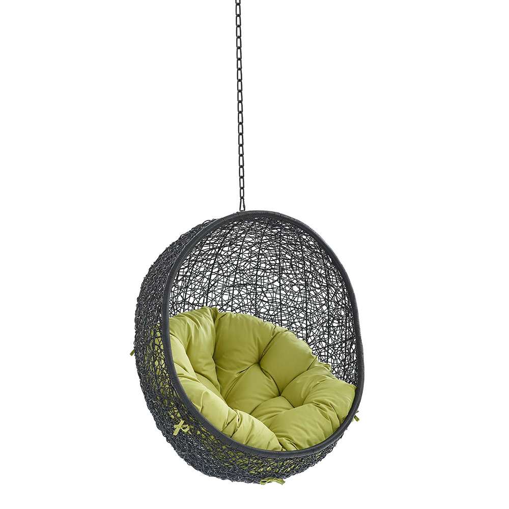 Modway - Encase Swing Outdoor Patio Lounge Chair Without Stand - EEI-3636-BLK-PER veiw 1
