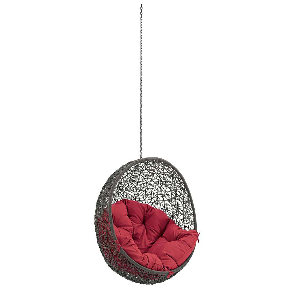 Modway - Hide Outdoor Patio Swing Chair Without Stand - EEI-2654-GRY-RED veiw 1