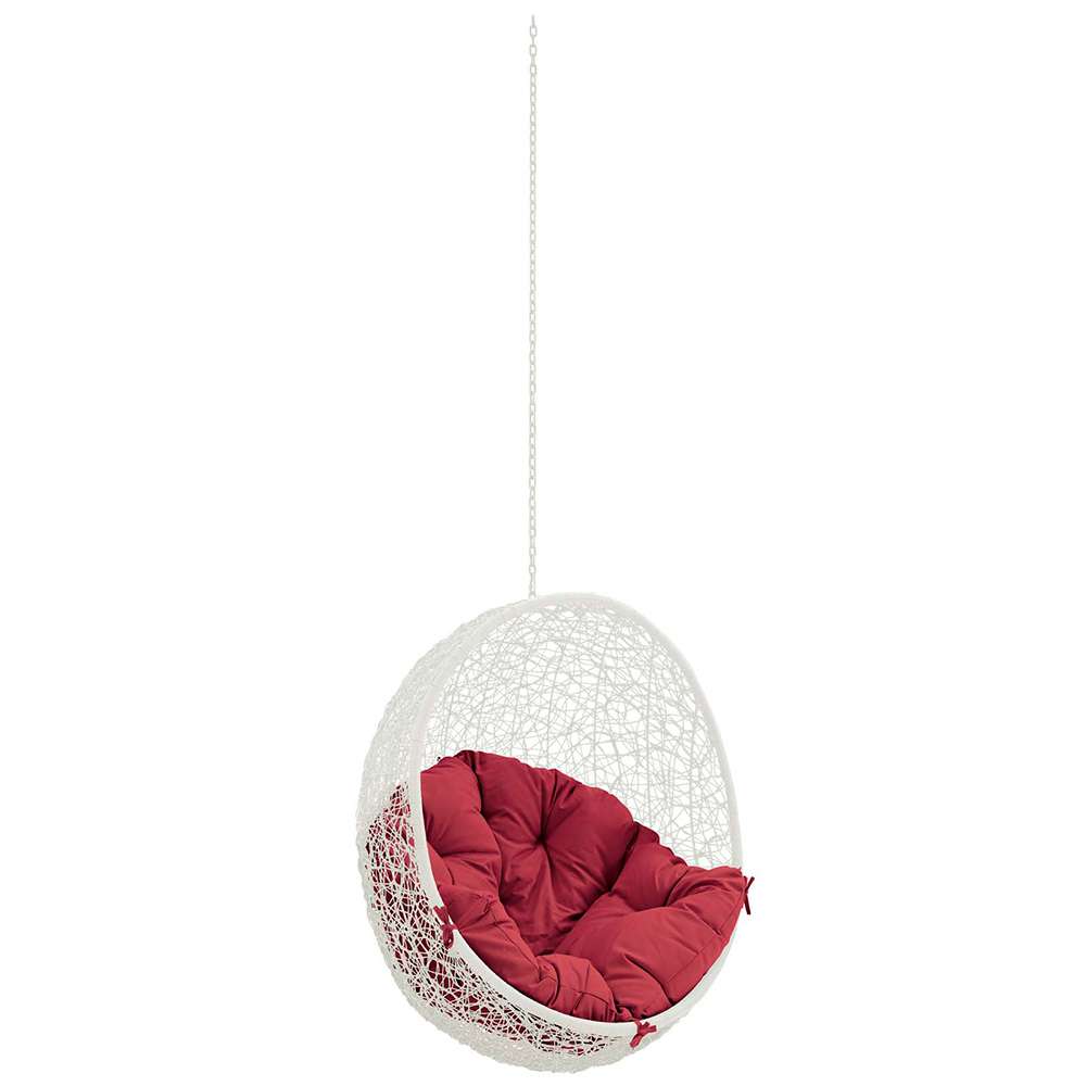 Modway - Hide Outdoor Patio Swing Chair Without Stand - EEI-2654-WHI-RED veiw 1
