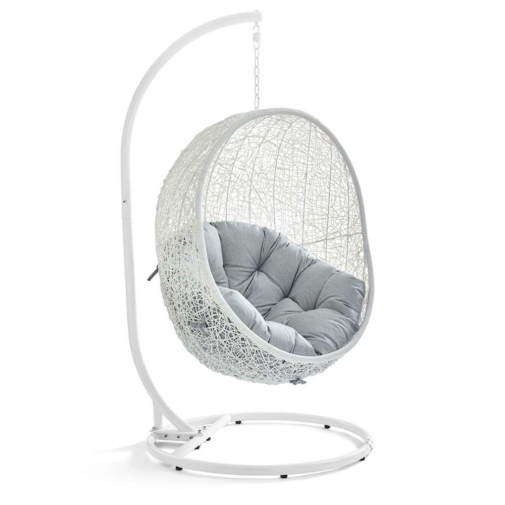 Modway - Hide Outdoor Patio Swing Chair With Stand - EEI-2273-WHI-GRY veiw 1