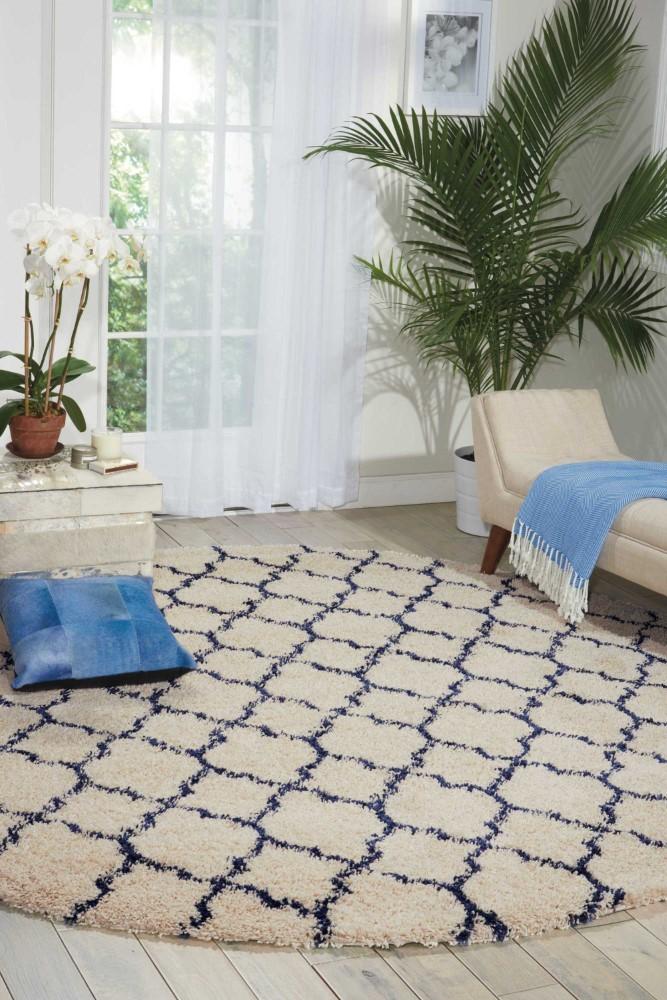 Nourison - Amore AMOR2 Blue and Ivory 710in x Round Rug - AMOR2-99446320308_CLOSEOUT veiw 2