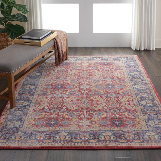 Nourison - Ankara Global ANR02 Red and Blue Multicolor 4x6 Persian Area Rug - ANR02-99446456465_CLOSEOUT veiw 2