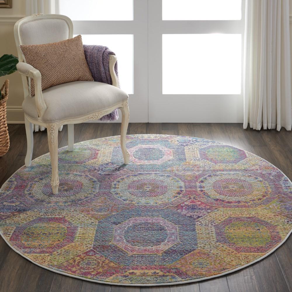 Nourison - Ankara Global ANR05 Multicolor 6 x Round Boho Area Rug - ANR05-99446456946_CLOSEOUT veiw 2