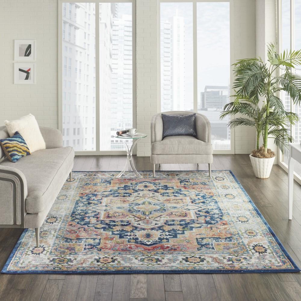 Nourison - Ankara Global ANR11 Blue and Red Multicolor 710in x 910in Large Textured Rug - ANR11-99446498090_CLOSEOUT veiw 2