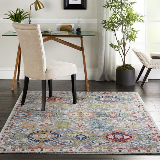 Nourison - Ankara Global ANR12 Bone Multicolor 53in x 76in Persian Area Rug - ANR12-99446498205_CLOSEOUT veiw 2