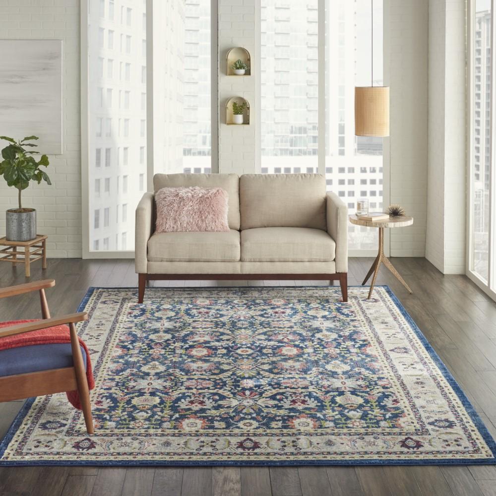 Nourison - Ankara Global ANR13 Navy Blue Multicolor 710in x 910in Large Textured Rug - ANR13-99446498342_CLOSEOUT veiw 2