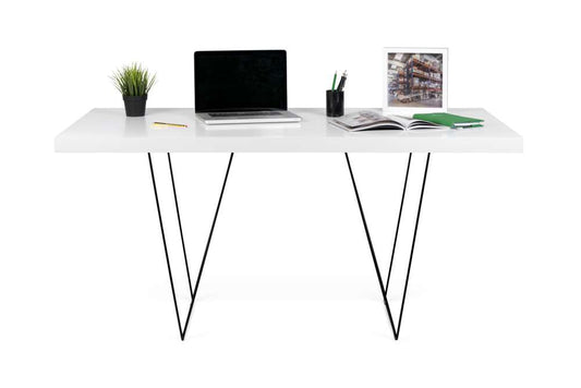 TEMAHOME - Multi 63 Table Top with Trestles in Pure White / Black Lacquered Steel - 9500613784 veiw 2