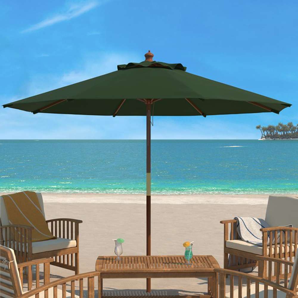 Safavieh - Bethany 9Ft Wooden Umbrella - Hunter Green - PAT8009H veiw 2