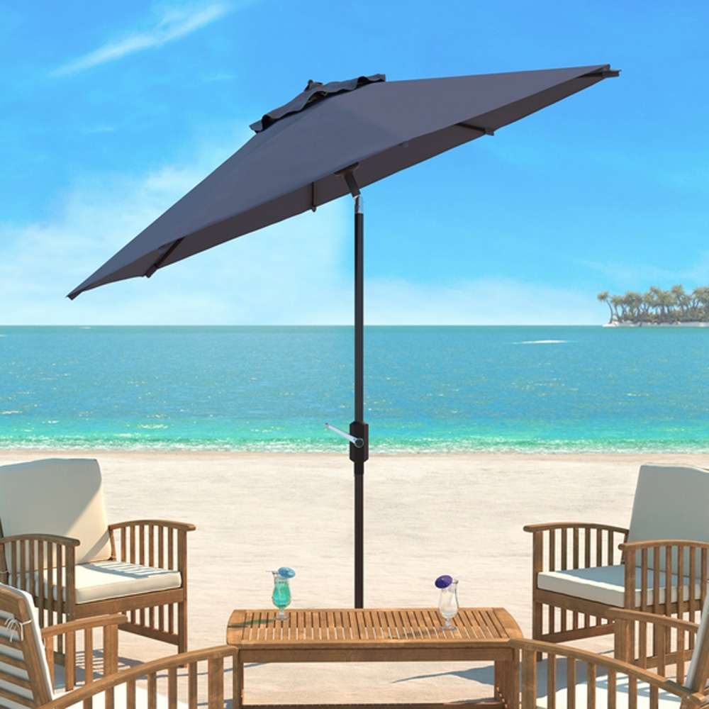 Safavieh - Ortega 9 Ft Crank Umbrella - Grey - PAT8001E veiw 1