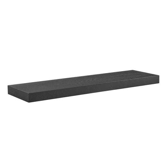Euro Style - Barney 36in Floating Shelf/Shelving in Matte Black Stained Ash Veneer - 09742-MTBLK veiw 2