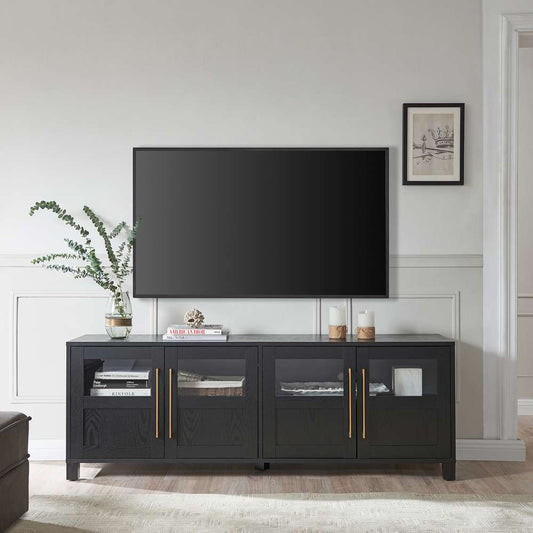 Hudson & Canal - Holbrook Rectangular TV Stand for TVs up to 75in in Black Grain - TV1721 veiw 2