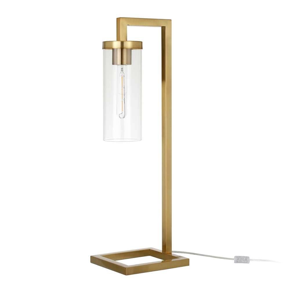 Hudson & Canal - Malva 26in Tall Table Lamp with Glass Shade in Brass/Clear - TL0441 veiw 3