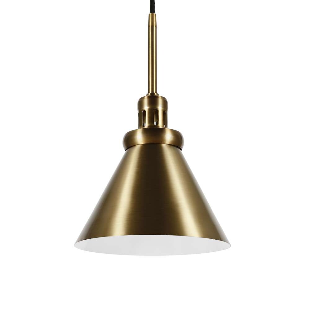 Hudson & Canal - Zeno 8.5in Wide Pendant with Metal Shade in Brass/Brass - PD0327 veiw 4