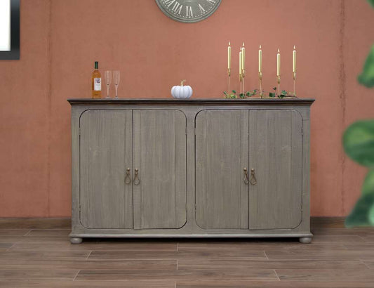 IFD - Alba 4 Doors Console, Two fixed shelves, Green Finish - IFD9011CNSGN veiw 2