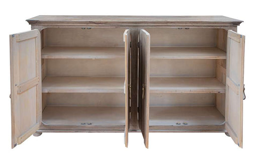 IFD - Alba 4 Doors Console, Two fixed shelves, White sea Finish - IFD9011CNSWS veiw 2