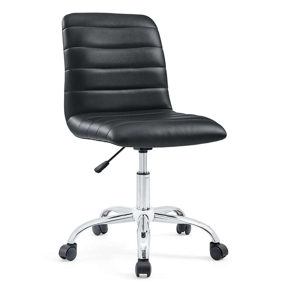 Modway - Ripple Armless Mid Back Vinyl Office Chair - EEI-1532-BLK veiw 1