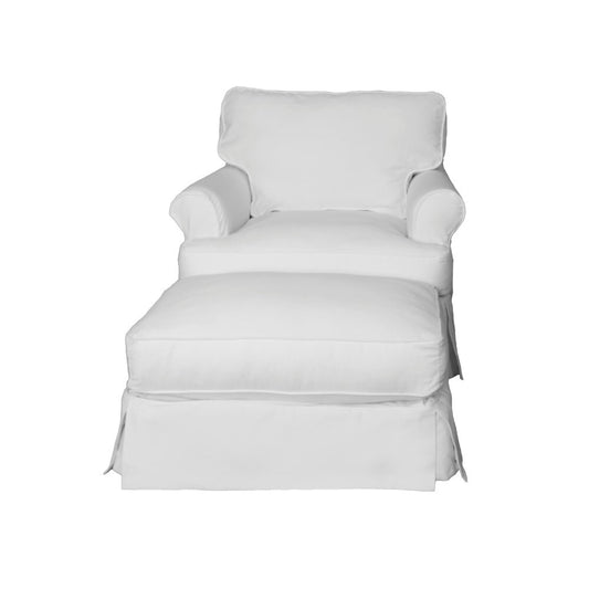 Sunset Trading - Horizon Slipcovered Chair And Ottoman In Warm White - SU-117620-30-423080 veiw 2