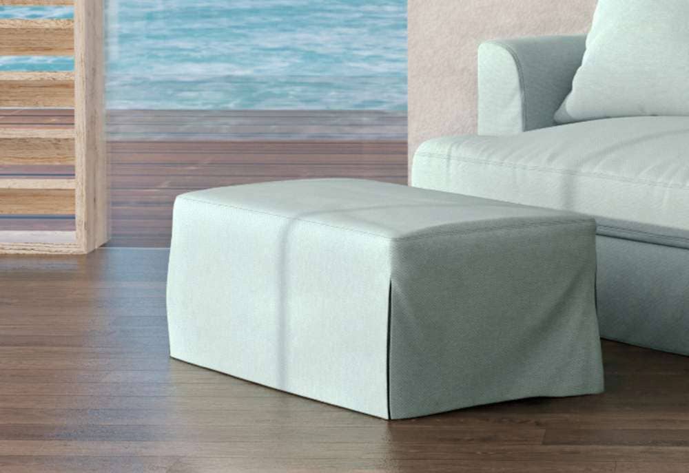 Sunset Trading - Newport Slipcovered 44in Wide Ottoman Ocean Blue - SY-130030-391043 veiw 2