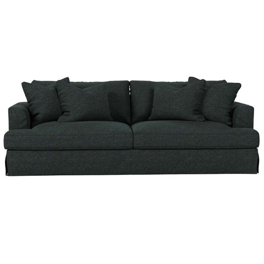 Sunset Trading - Newport Slipcovered Recessed Fin Arm 94in Sofa Dark Gray - SY-130000-391098 veiw 2
