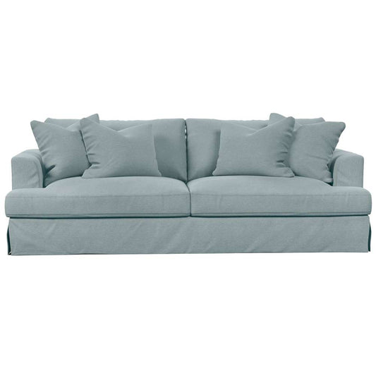 Sunset Trading - Newport Slipcovered Recessed Fin Arm 94in Sofa Ocean Blue - SY-130000-391043 veiw 2