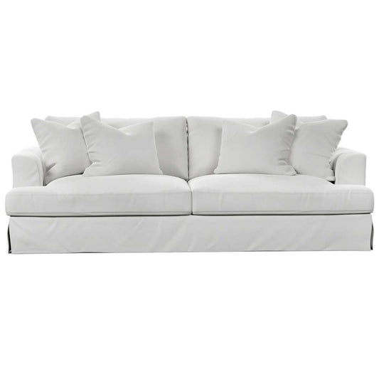 Sunset Trading - Newport Slipcovered Recessed Fin Arm 94in Sofa White - SY-130000-391081 veiw 2