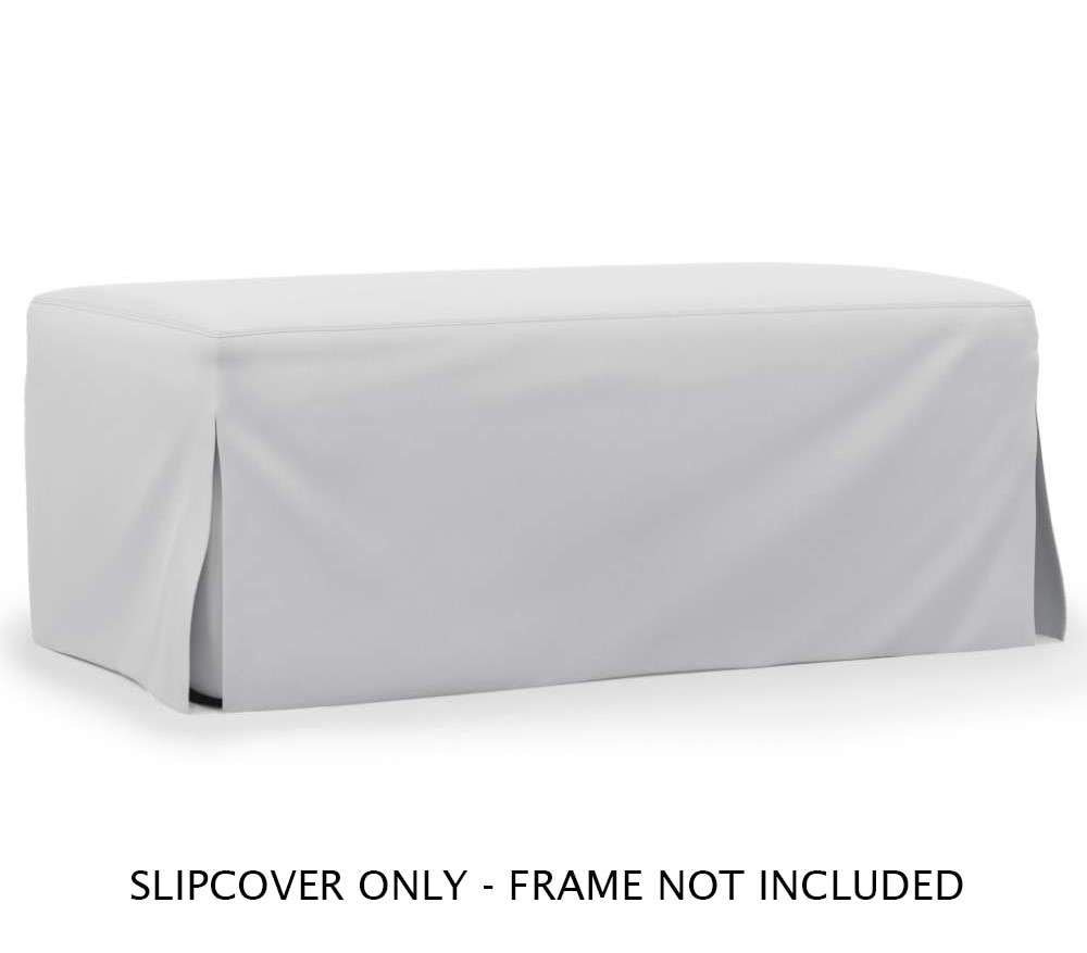 Sunset Trading - Newport Slipcover Only for 44in Wide Ottoman Stain Resistant Performance Fabric White - SY-130030SC-391081 veiw 1