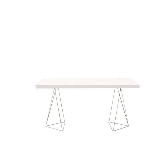 TEMAHOME - Multi 71in Table Top with Trestles in Pure White / Chrome - 9500611452 veiw 2