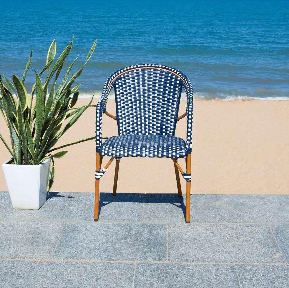 Safavieh - California Armchair - Navy - White (Set of 2) - PAT7531E-SET2 veiw 1