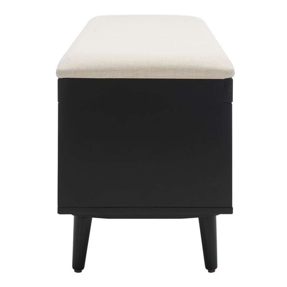 Safavieh - Cricket Open Shelf Bench W/Cush - Creme - Black - BCH5000C veiw 4
