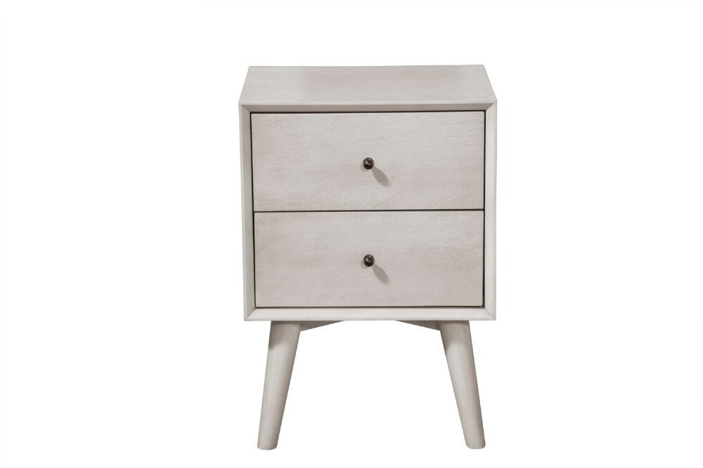 Alpine Furniture - Flynn Mid Century Modern 2 Drawer Nightstand, Gray - 966G-02 veiw 3
