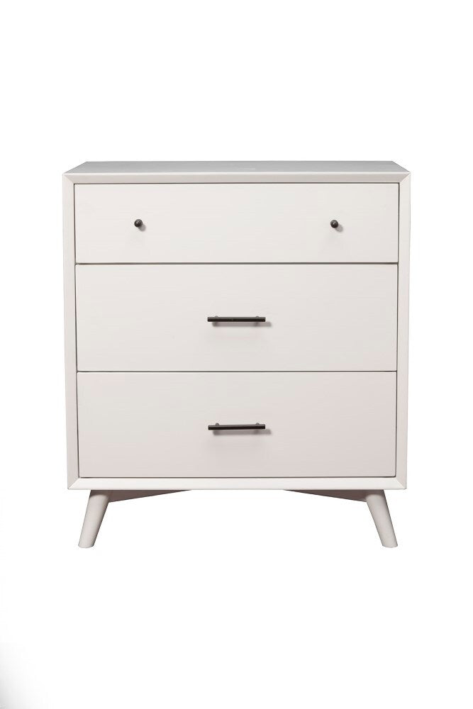 Alpine Furniture - Flynn Mid Century Modern 3 Drawer Small Chest, White - 966-W-04 veiw 2