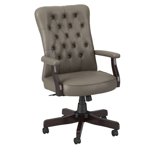 Bush Furniture - Arden Lane High Back Tufted Office Chair with Arms in Washed Gray Leather - CH2303WGL-03 veiw 2