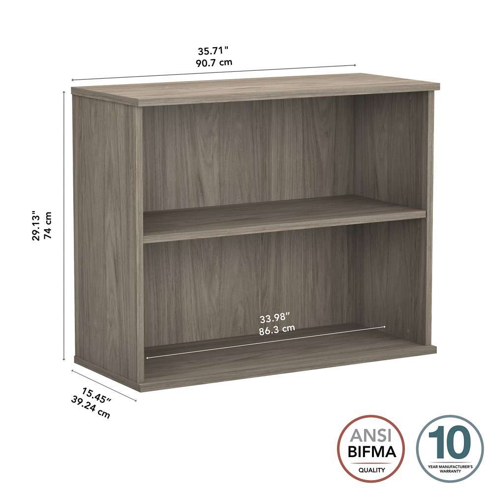 Bush Furniture - BBF Small 2 Shelf Bookcase in Modern Hickory - BK3036MH veiw 7