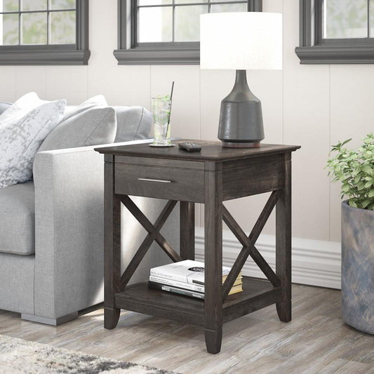 Bush Furniture - Key West End Table in Dark Gray Hickory - KWT120GH-03 veiw 2