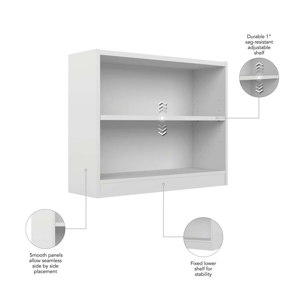 Bush Furniture - Universal 2 Shelf Bookcase in White - WL12413 veiw 6
