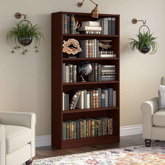 Bush Furniture - Universal 5 Shelf Bookcase in Vogue Cherry - WL12439 veiw 2