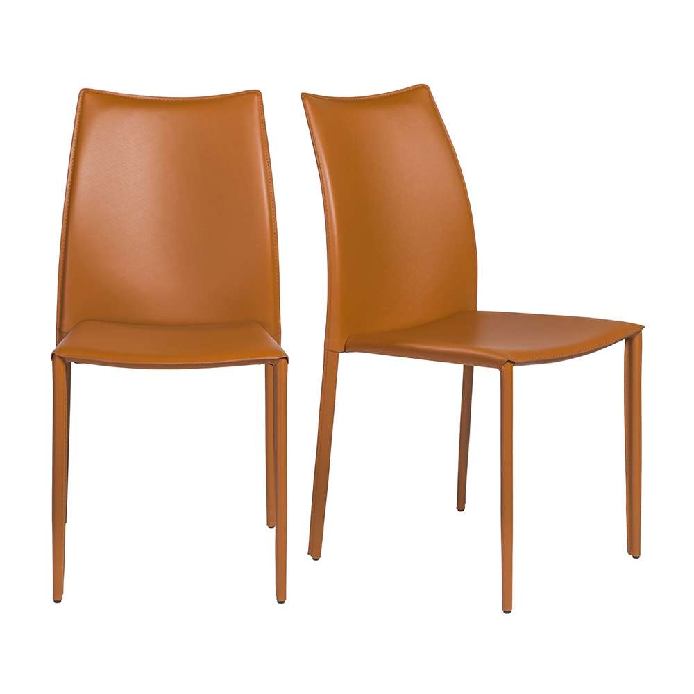 Euro Style - Dalia Stacking Side Chair in Cognac (Set of 2) - 02350COG-MP2 veiw 8