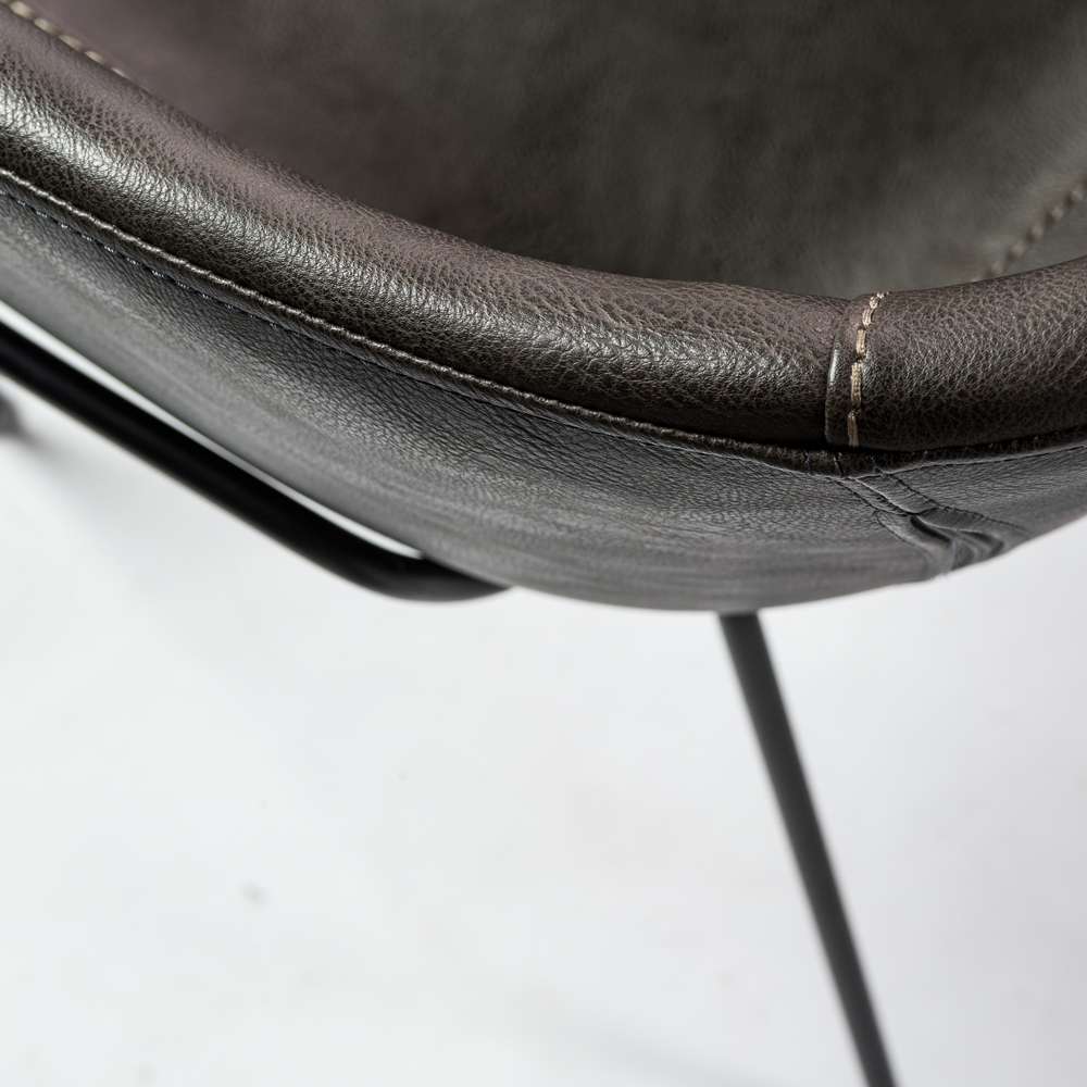 Euro Style - Zach Armchair with Dark Gray Leatherette with Matte Black Legs (Set of 2) - 30488DKGRY veiw 8