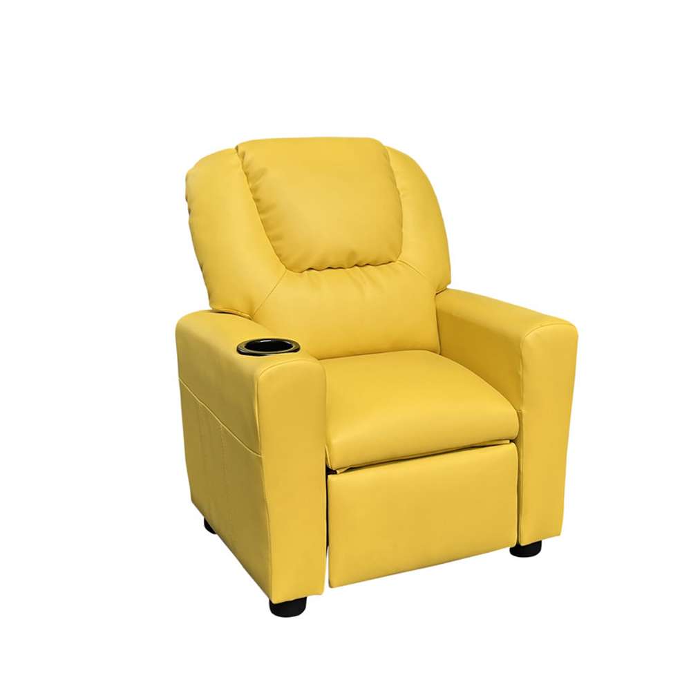 Lilola Home - Marisa Yellow PU Leather Kids Recliner Chair - 88857 veiw 3