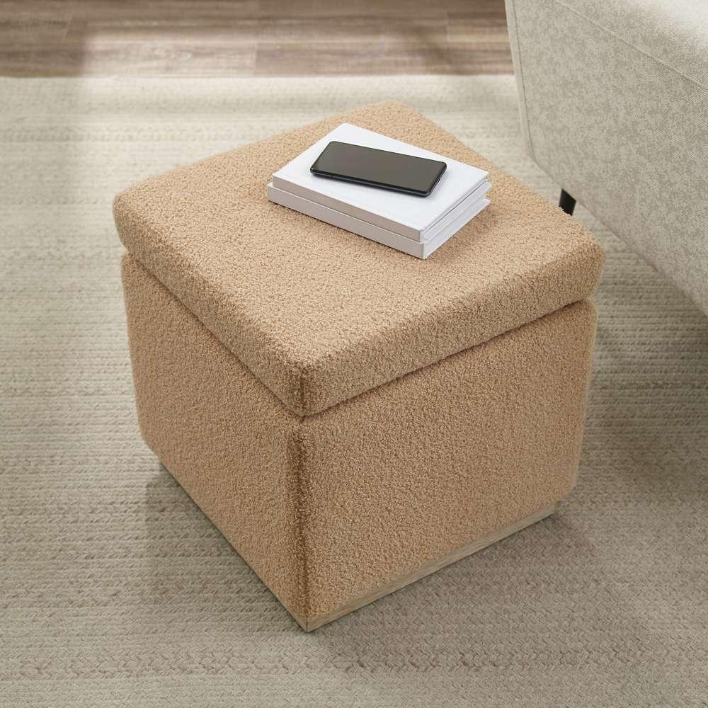 Linon Home Decor - Blanche Fabric Square Ottoman Tan - ST013TAN01ASU veiw 9