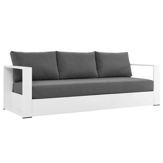 Modway - Tahoe Outdoor Patio Powder-Coated Aluminum Sofa - EEI-5676-WHI-CHA veiw 2